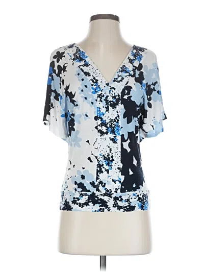 Pre-owned Ny & C Short Sleeve Blouse In Blue
