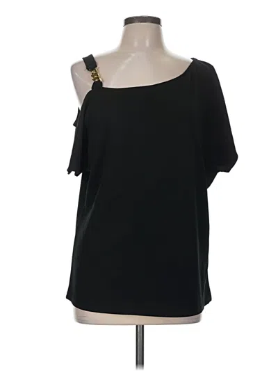 Pre-owned Ny & C Short Sleeve Top Black One Shoulder Neckline Tops
