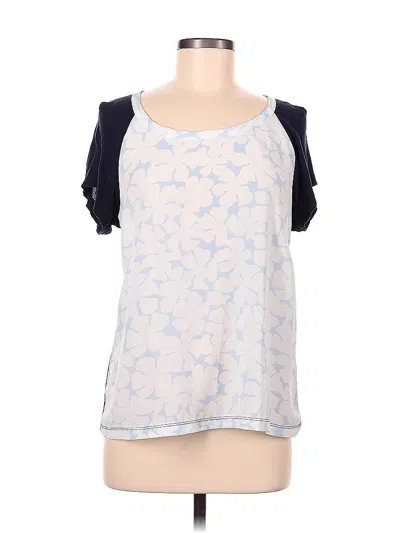 Pre-owned Ny & C Short Sleeve Top Blue Cold Shoulder Neckline Tops