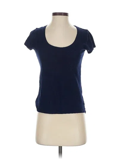 Pre-owned Ny & C Short Sleeve Top Blue Scoop Neck Tops
