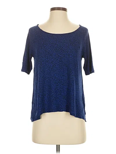 Pre-owned Ny & C Short Sleeve Top Blue Scoop Neck Tops