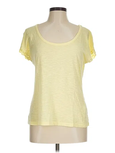 Pre-owned Ny & C Short Sleeve Top Yellow Scoop Neck Tops