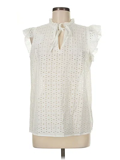 Pre-owned Ny & C Sleeveless Blouse In Ivory