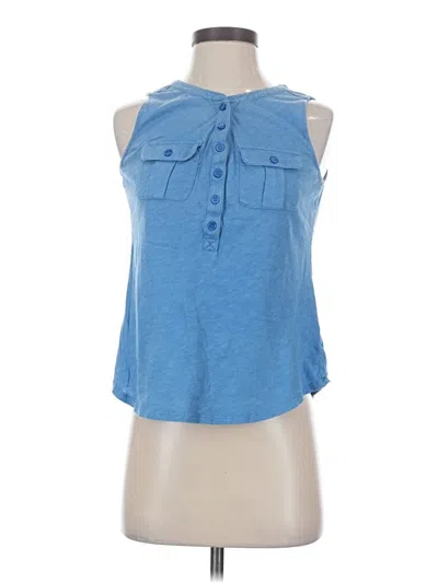 Pre-owned Ny & C Sleeveless Button Down Shirt In Blue
