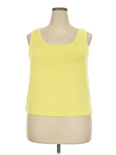 Pre-owned Ny & C Sleeveless Top Yellow Scoop Neck Tops