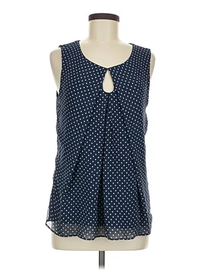 Pre-owned Ny & C Tank Top Blue Keyhole Neckline Tops
