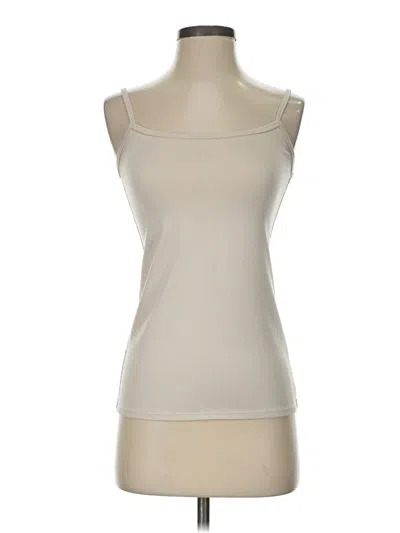 Pre-owned Ny & C Tank Top Ivory Solid Pattern Scoop Neck Tops