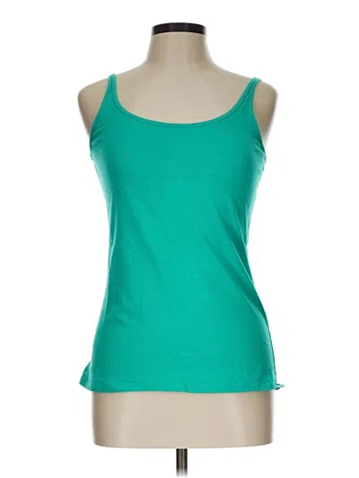 Pre-owned Ny & C Tank Top Teal Halter Neckline Tops In Blue