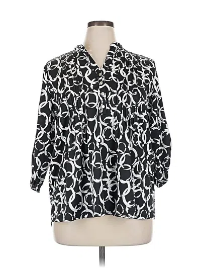 Pre-owned Ny Collection 3/4 Sleeve Blouse In Black