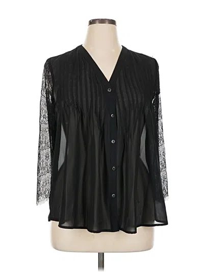 Pre-owned Ny Collection 3/4 Sleeve Blouse In Black