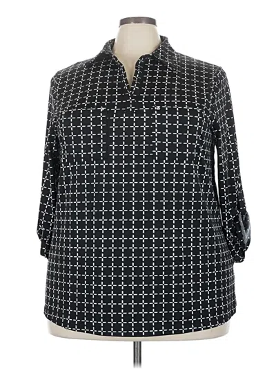 Pre-owned Ny Collection 3/4 Sleeve Blouse In Black