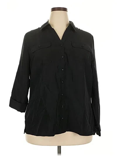 Pre-owned Ny Collection 3/4 Sleeve Blouse In Black