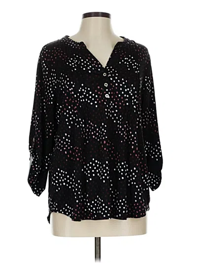 Pre-owned Ny Collection 3/4 Sleeve Blouse In Black