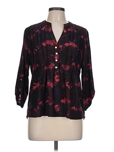 Pre-owned Ny Collection 3/4 Sleeve Blouse In Black
