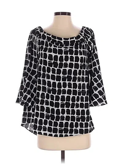 Pre-owned Ny Collection 3/4 Sleeve Blouse In Black