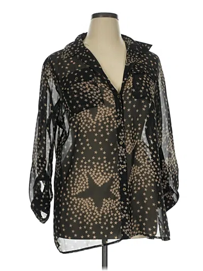 Pre-owned Ny Collection 3/4 Sleeve Blouse In Black
