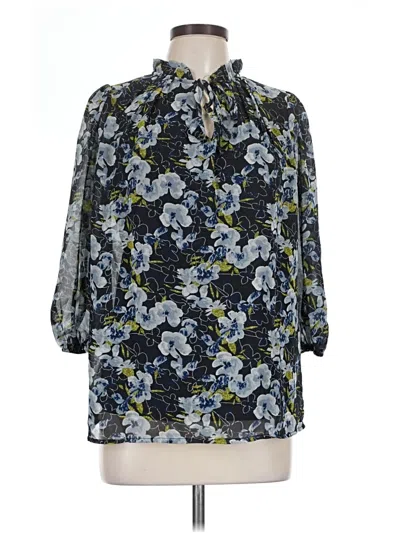 Pre-owned Ny Collection 3/4 Sleeve Blouse In Blue