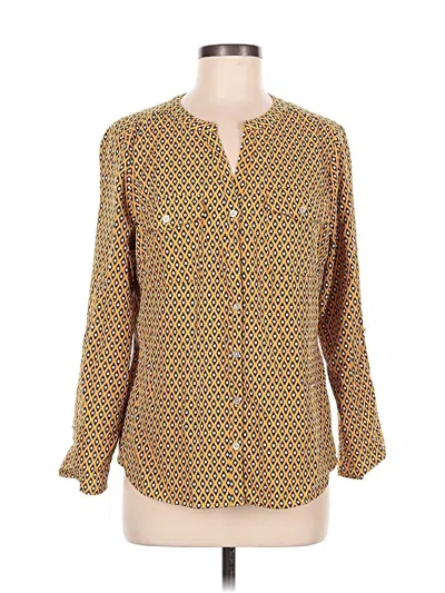Pre-owned Ny Collection 3/4 Sleeve Blouse In Gold