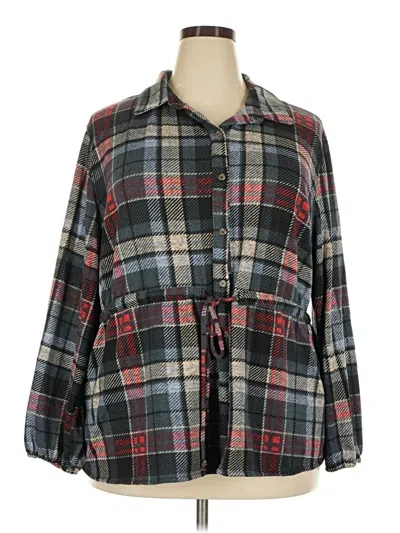 Pre-owned Ny Collection 3/4 Sleeve Blouse In Gray