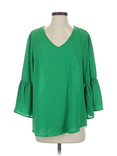 Pre-owned Ny Collection 3/4 Sleeve Blouse In Green
