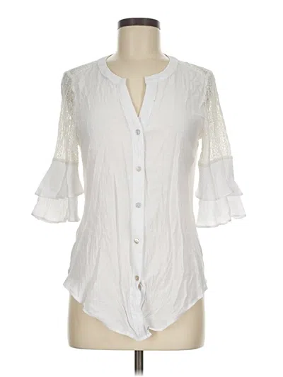 Pre-owned Ny Collection 3/4 Sleeve Blouse In Ivory