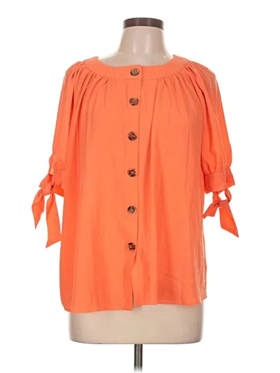 Pre-owned Ny Collection 3/4 Sleeve Blouse In Orange