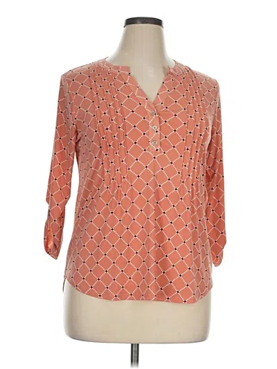Pre-owned Ny Collection 3/4 Sleeve Blouse In Orange