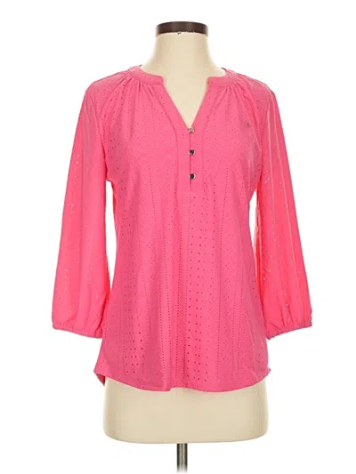 Pre-owned Ny Collection 3/4 Sleeve Blouse In Pink