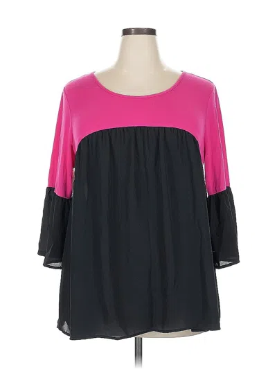 Pre-owned Ny Collection 3/4 Sleeve Blouse In Pink