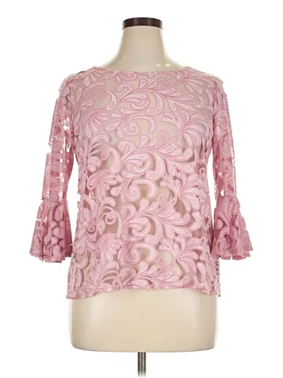 Pre-owned Ny Collection 3/4 Sleeve Blouse In Pink