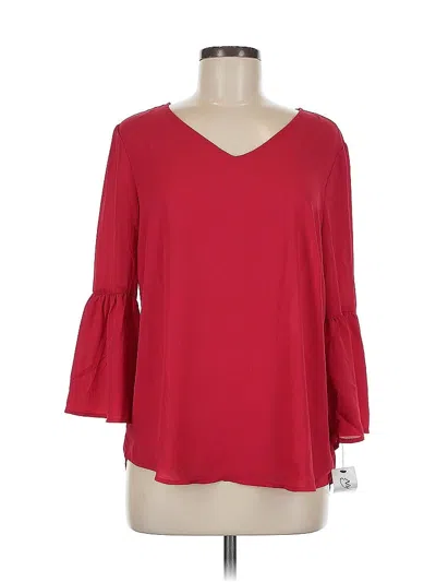 Pre-owned Ny Collection 3/4 Sleeve Blouse In Red