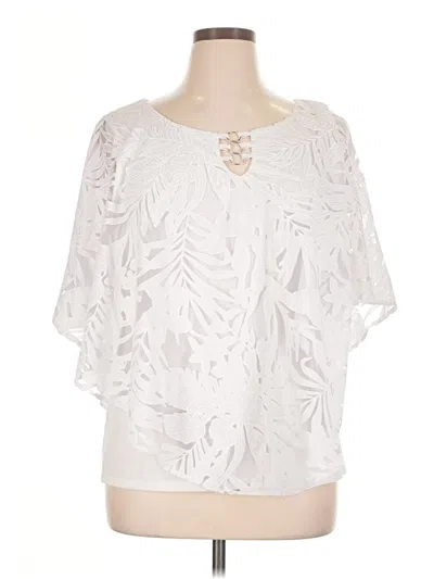 Pre-owned Ny Collection 3/4 Sleeve Blouse In Silver
