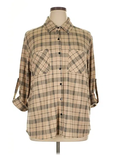 Pre-owned Ny Collection 3/4 Sleeve Blouse In Tan