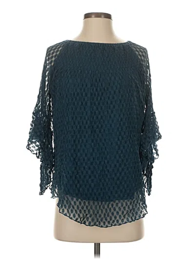 Pre-owned Ny Collection 3/4 Sleeve Blouse In Teal