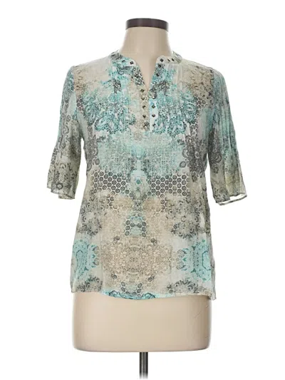 Pre-owned Ny Collection 3/4 Sleeve Blouse In Teal
