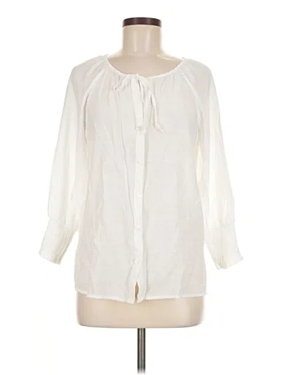 Pre-owned Ny Collection 3/4 Sleeve Blouse In White