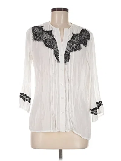 Pre-owned Ny Collection 3/4 Sleeve Blouse In White