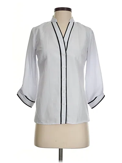 Pre-owned Ny Collection 3/4 Sleeve Blouse In White