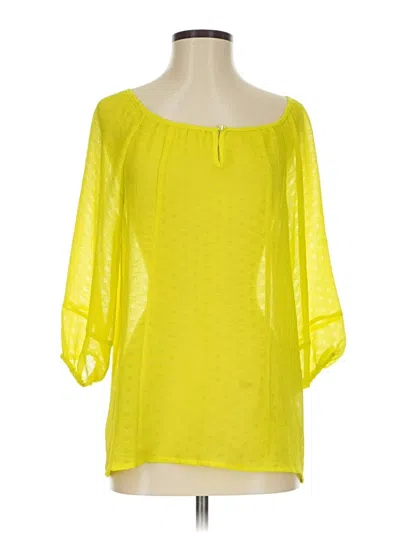 Pre-owned Ny Collection 3/4 Sleeve Blouse In Yellow