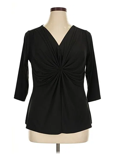 Pre-owned Ny Collection 3/4 Sleeve T-shirt In Black