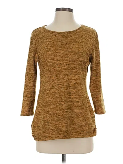 Pre-owned Ny Collection 3/4 Sleeve T-shirt In Brown