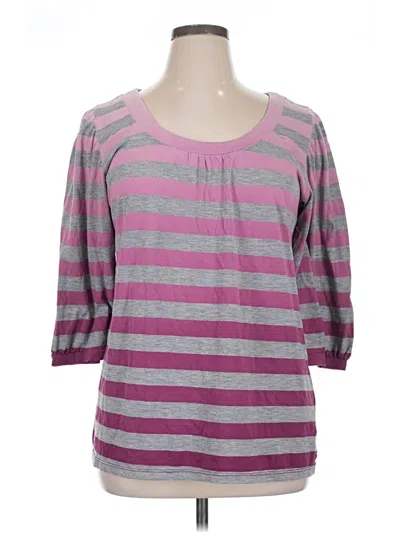 Pre-owned Ny Collection 3/4 Sleeve T-shirt In Purple