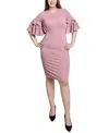 Ny Collection Bolero Sleeve Body Con Dress In Blush