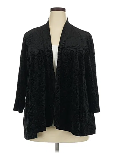Pre-owned Ny Collection Cardigan Sweater In Black