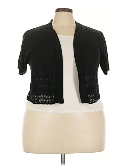 Pre-owned Ny Collection Cardigan Sweater In Black