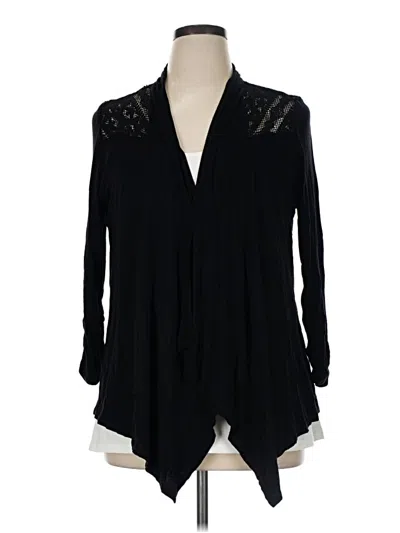 Pre-owned Ny Collection Cardigan Sweater In Black