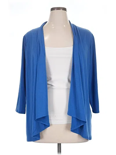 Pre-owned Ny Collection Cardigan Sweater In Blue