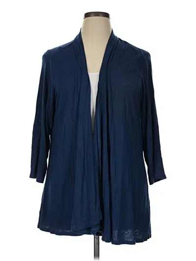 Pre-owned Ny Collection Cardigan Sweater In Blue