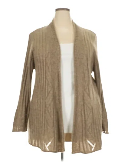 Pre-owned Ny Collection Cardigan Sweater In Brown