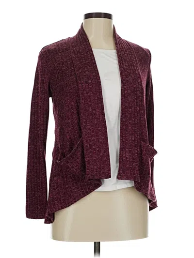 Pre-owned Ny Collection Cardigan Sweater In Burgundy
